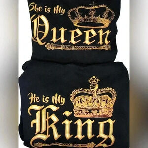 Pro Cube 2- Black Hoodies She is my Queen & He is my King